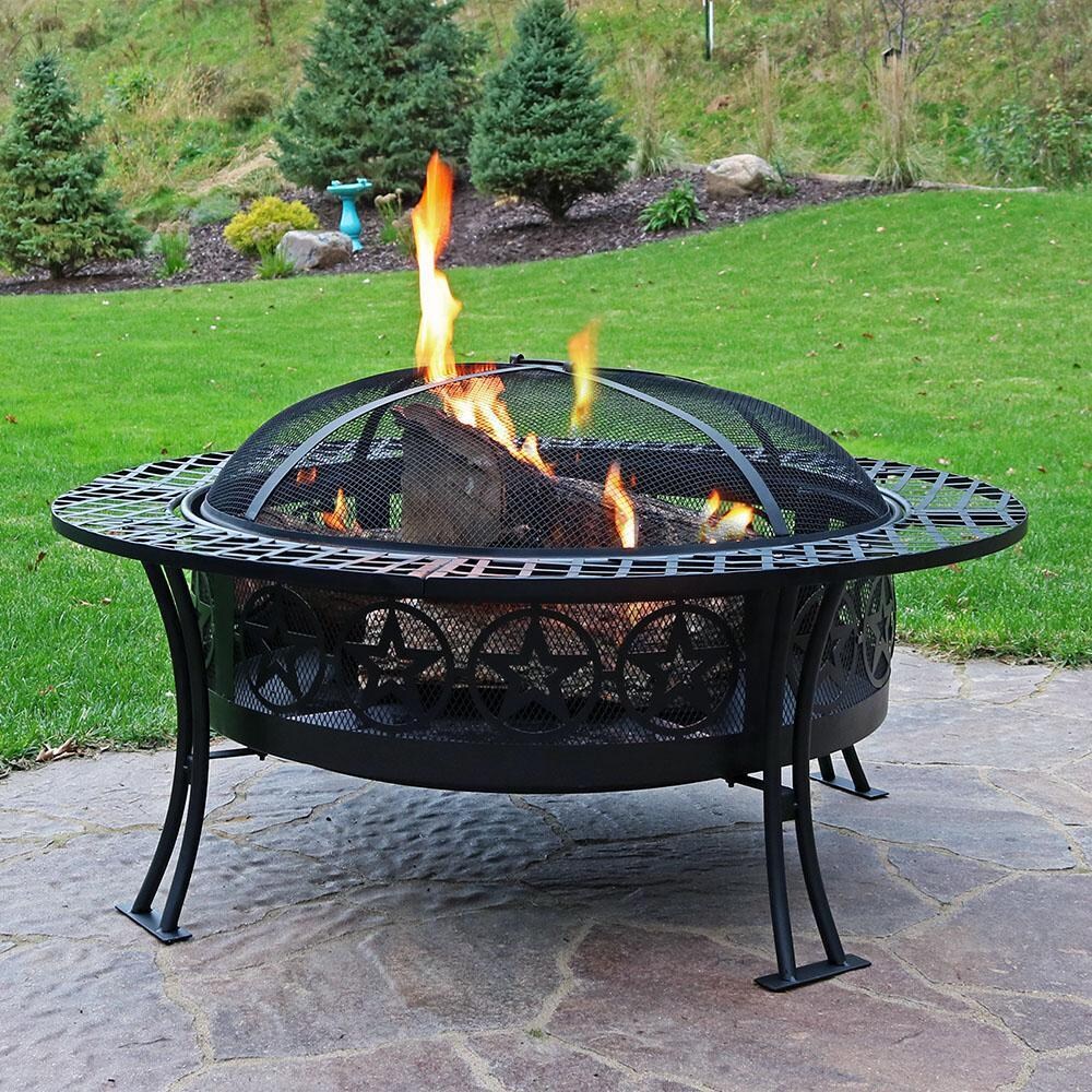 Ultimate Patio 40-Inch Steel Star Wood Burning Fire Pit - With Spark Screen - Lifestyle thumbnail