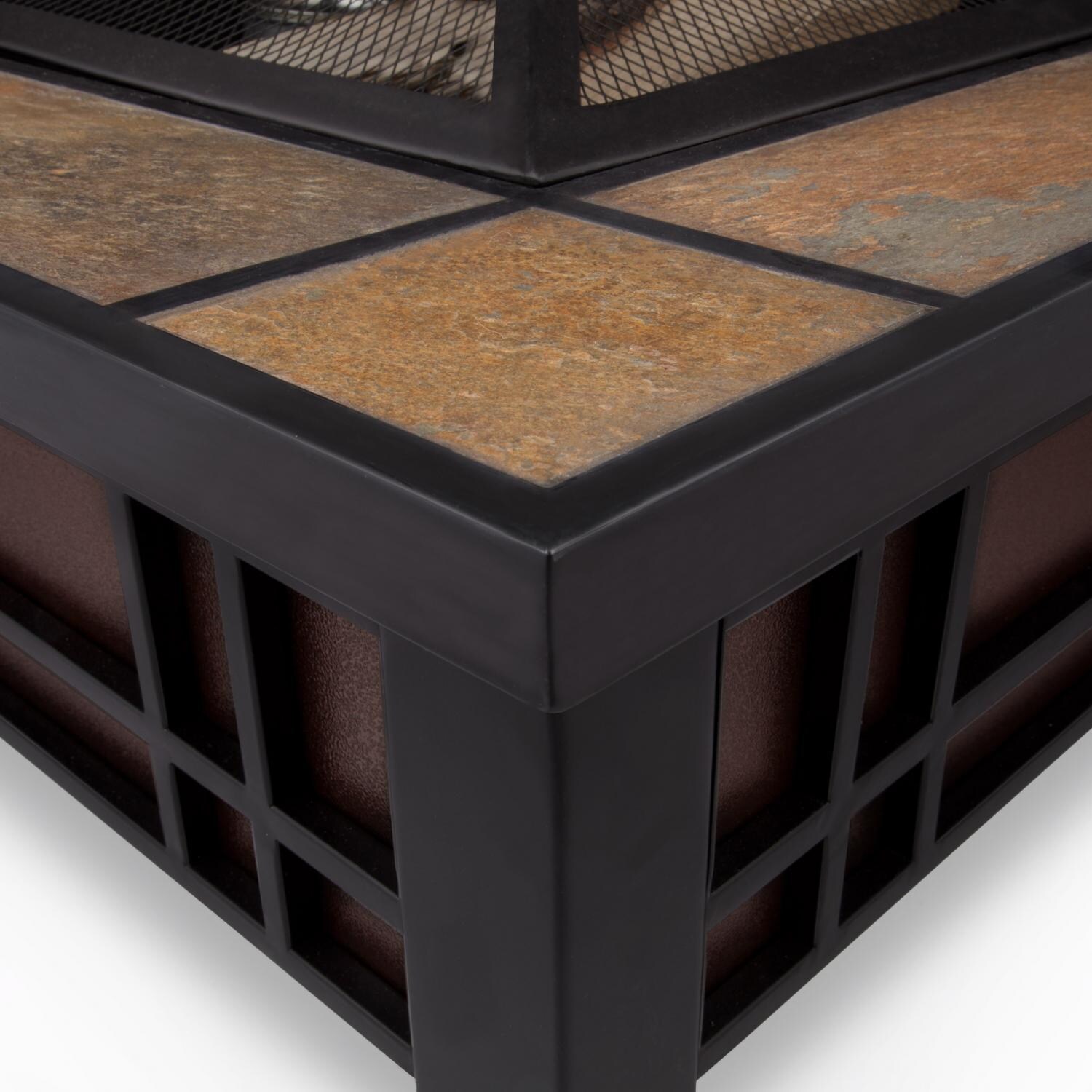 Ultimate Patio SC-906-BK Revere 33-Inch Wood Burning Fire Pit - Tile Detail thumbnail