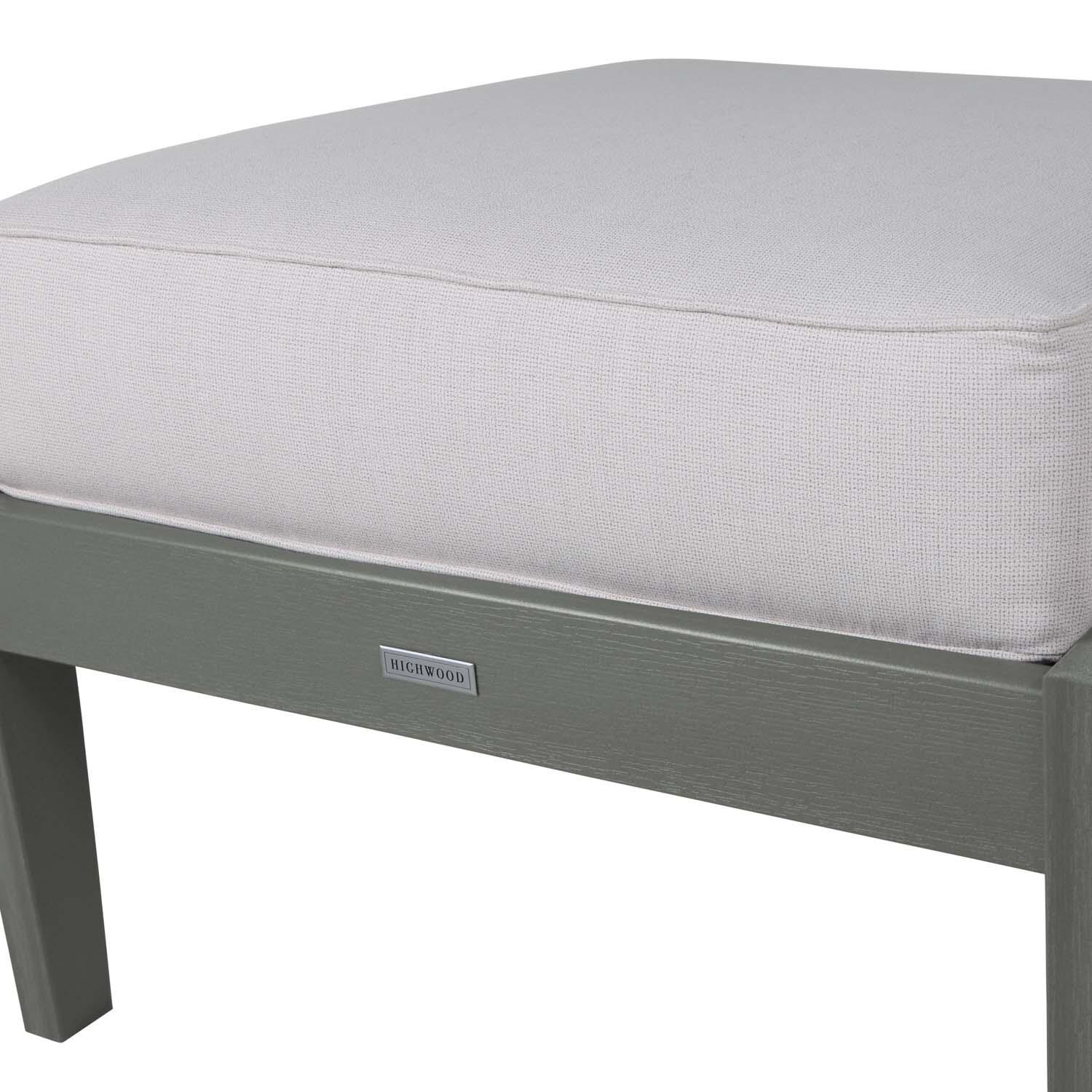 Blushing Bay Recycled Plastic Ottoman in Bliss Linen/Coastal Teak by Lakeview Outdoor Designs - Frame - Detail thumbnail
