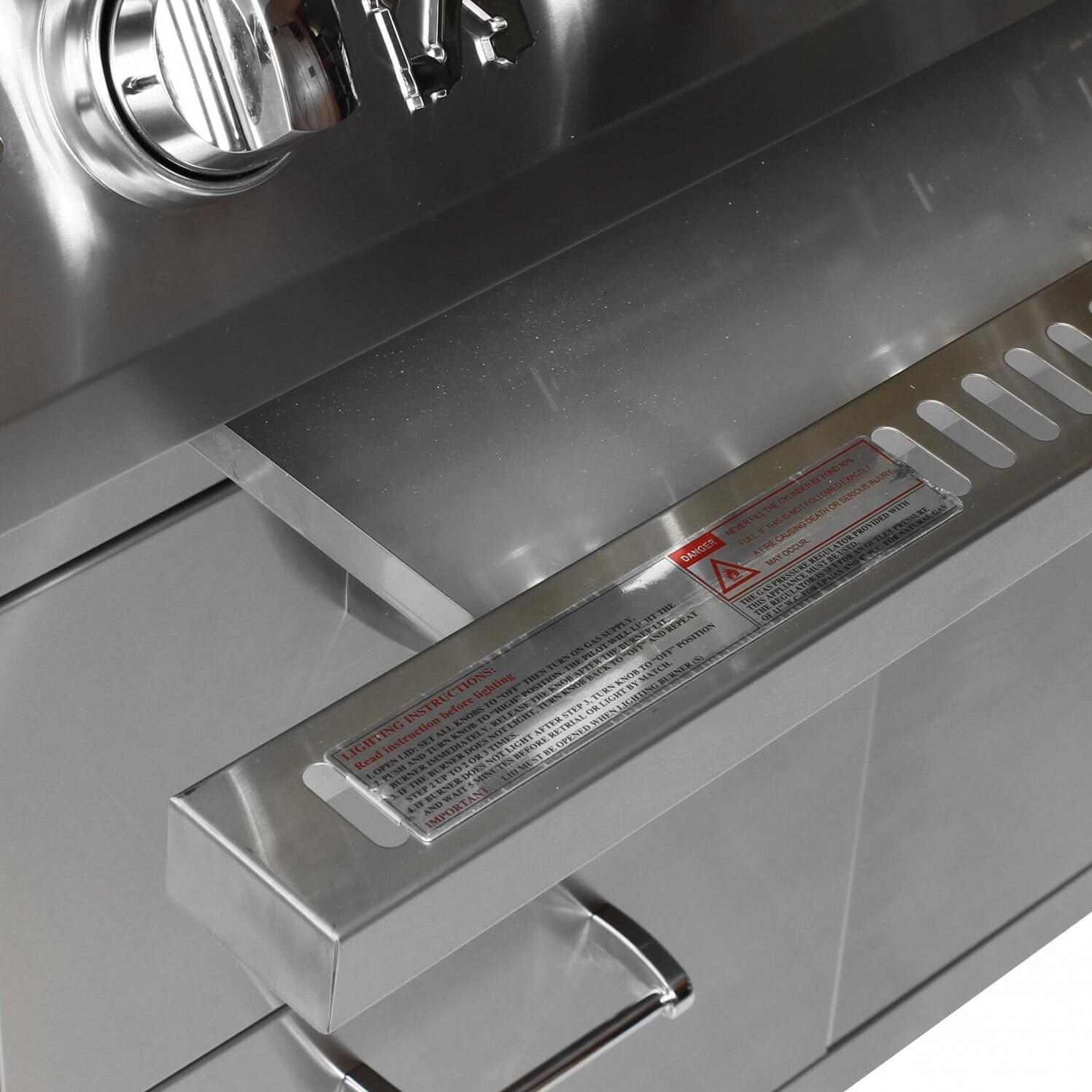 Lion 40-Inch L90000 Stainless Steel Propane Gas Grill On Cart - Drip Tray - Detail thumbnail