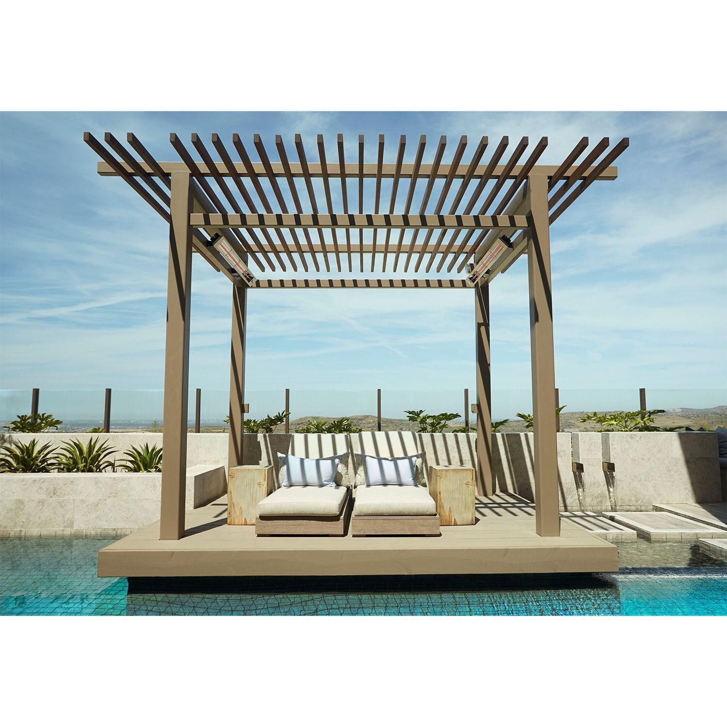 Infratech Slimline Series 63 1/2-Inch 3000W Single Element Electric Infrared Patio Heater - 277V - Silver - White Background thumbnail