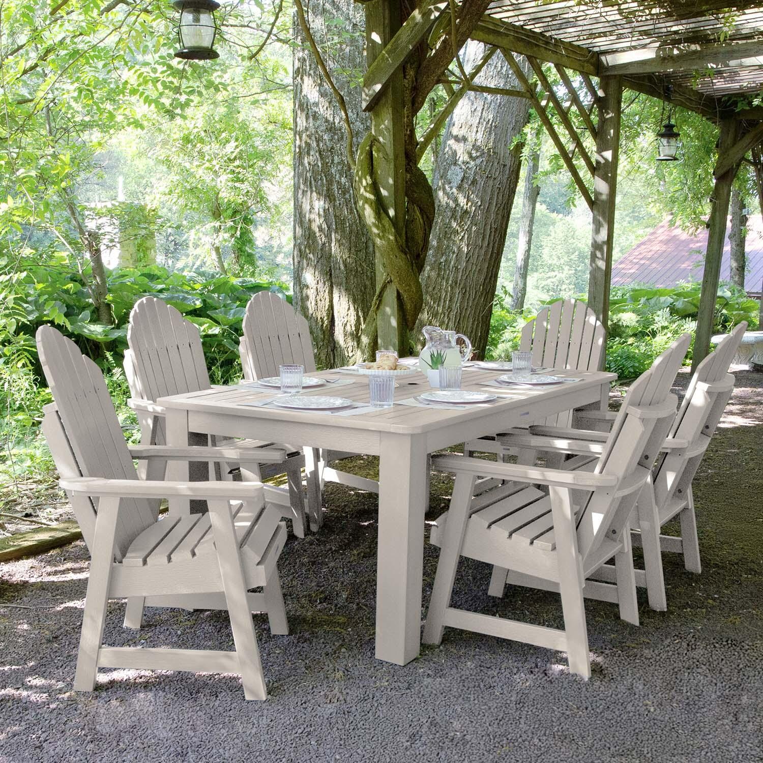 Dream Bay 7 Pc Recycled Plastic Rectangular Dining Set in Whitewash by Lakeview Outdoor Designs