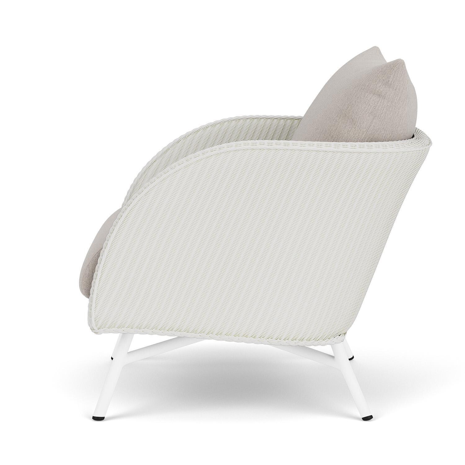 Lloyd Flanders Essence Lounge Chair W/Remy Cloud Fabric - Matte White Finish - Side thumbnail