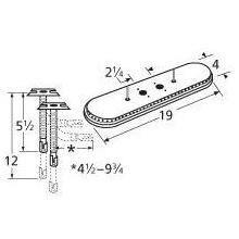 Stainless Steel Oval Twin, Centered, 2.25 Inch Offset Burner 15202-72401 image