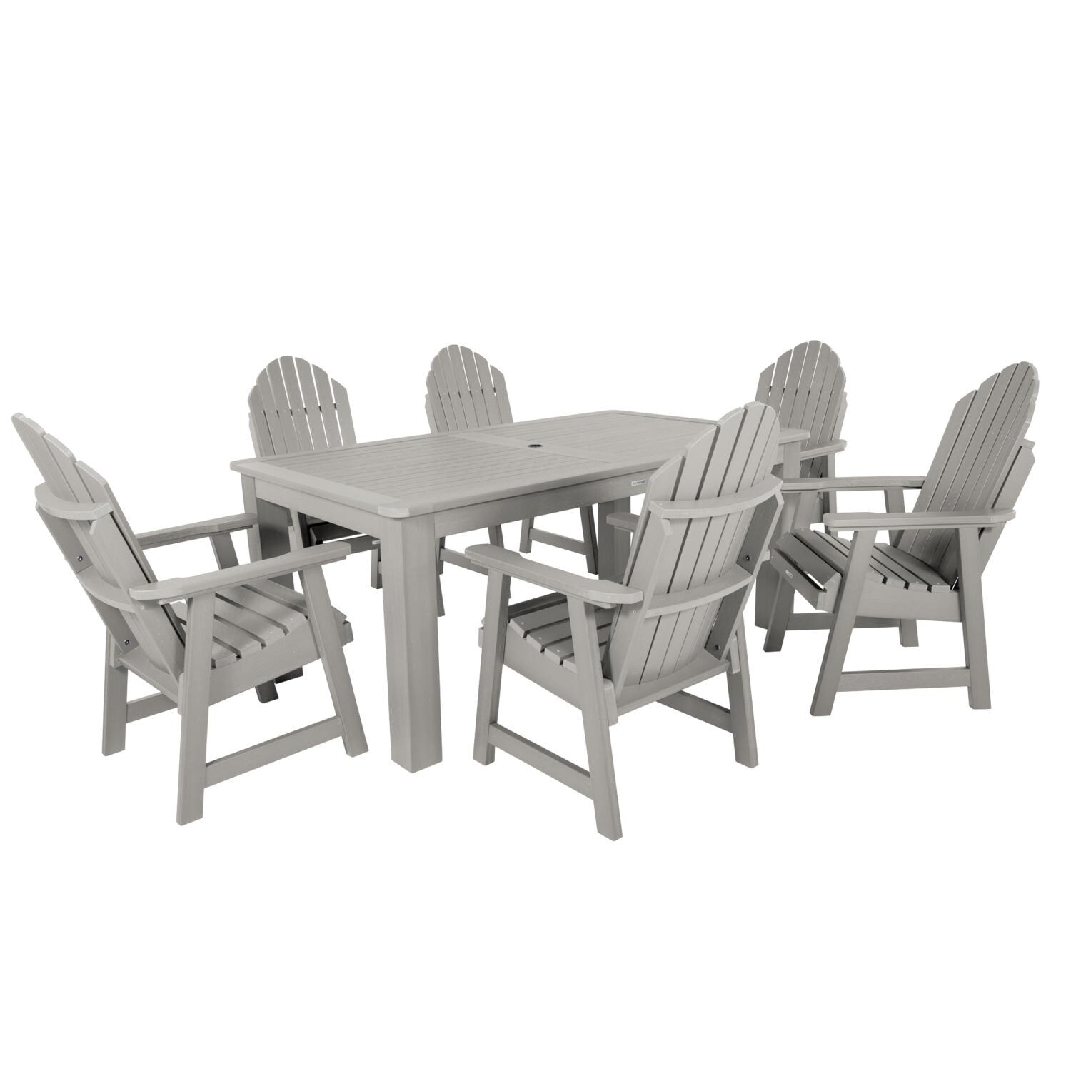 Dream Bay 7 Pc Rectangular Dining Set in Harbor Gray By Lakeview Outdoor Designs - White Background thumbnail