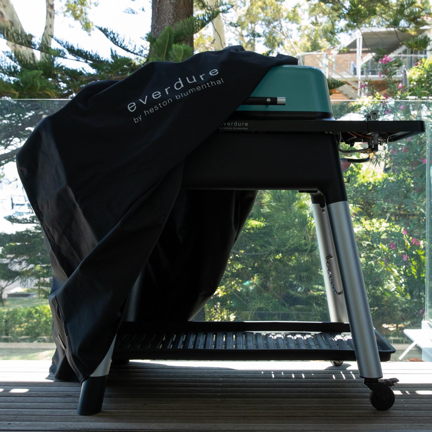 Everdure HBG2COVER Long Grill Cover For FORCE 48-Inch Propane Grill - In Use thumbnail