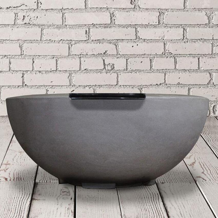 Moderno 29-in Round GFRC Natural Gas Fire & Water Bowl in Gray by Prism Hardscapes