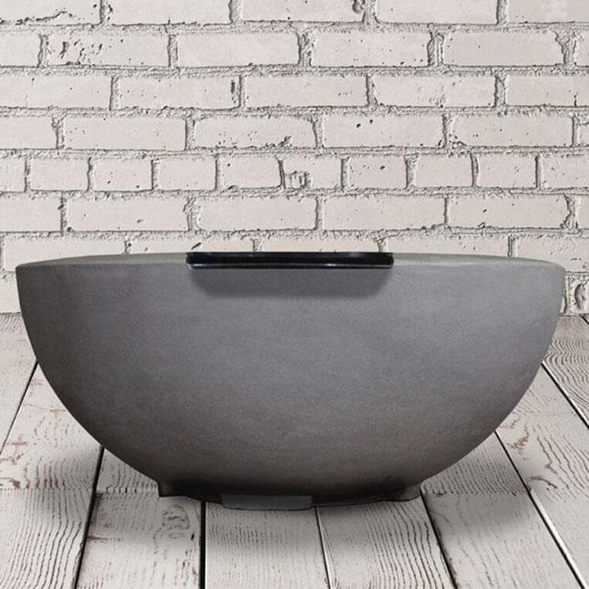 Moderno 29-in Round GFRC Natural Gas Fire & Water Bowl in Gray by Prism Hardscapes