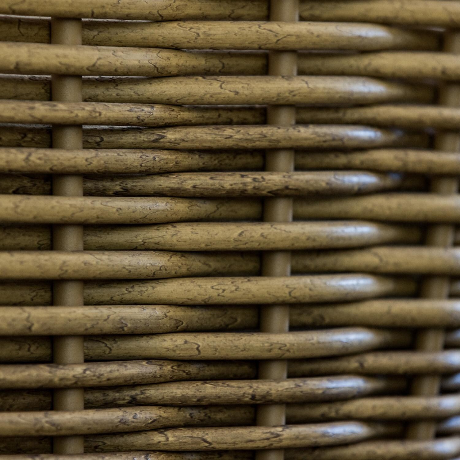 Playa Resin Wicker Dining Arm Chair in Medium Wood/Soothe Pearl by Sunset West - Wicker Up Close - Detail thumbnail