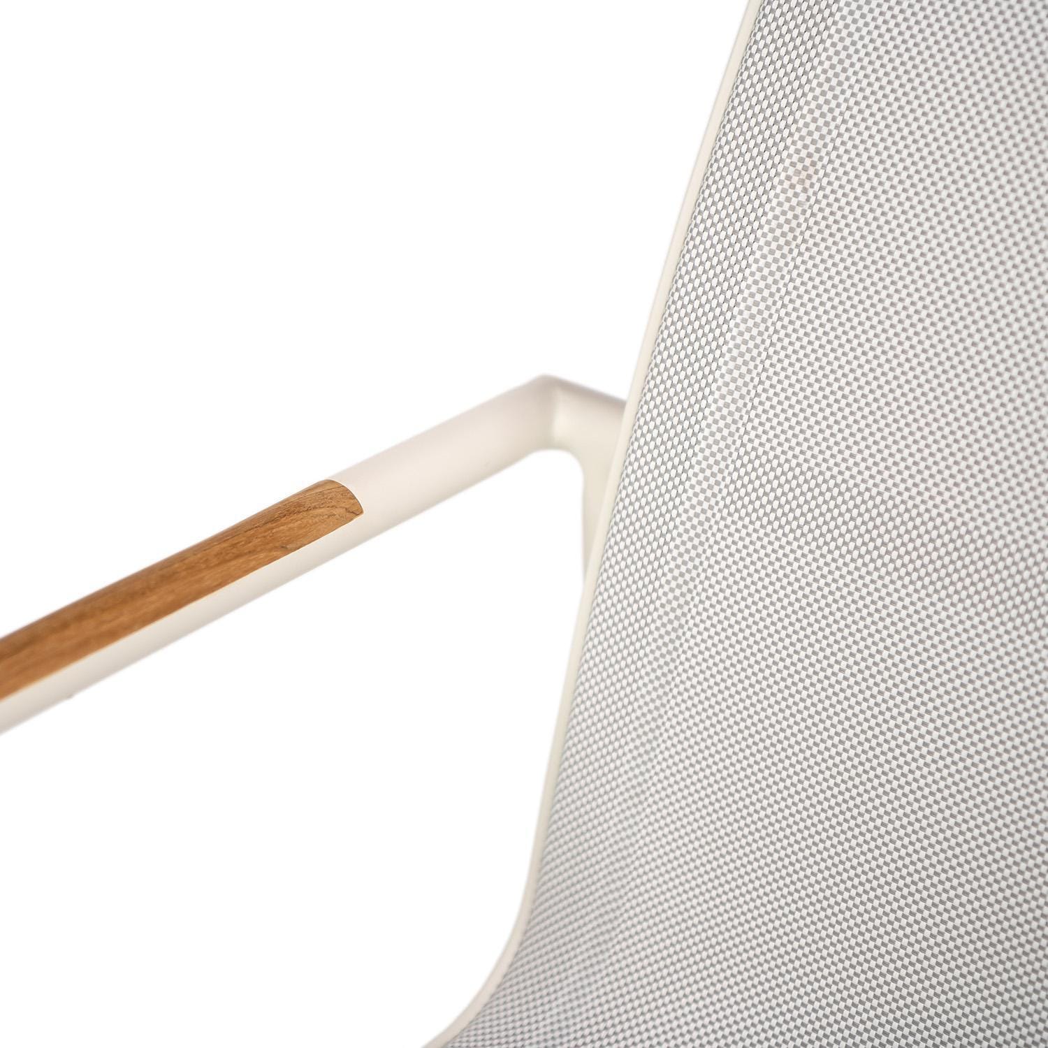Teak + Table Paros Stacking Dining Chair in White - Detail thumbnail