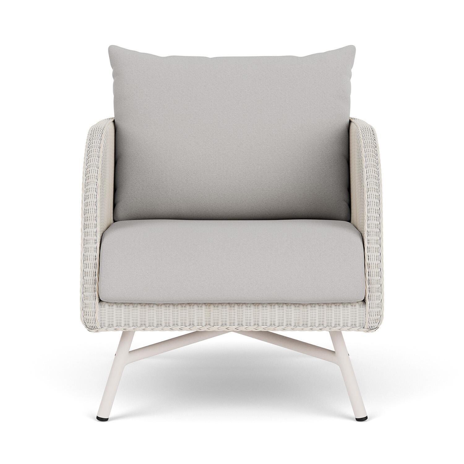 Essence Wicker Club Chair in Antique White/Tundra Dove By Lloyd Flanders