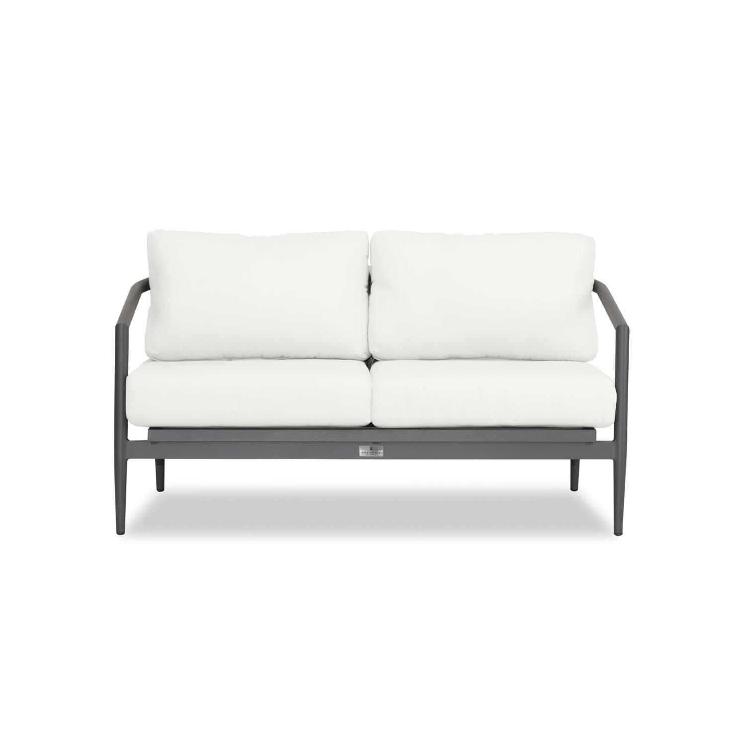 Midnight Cove 2 Person Aluminum Loveseat in Slate/Canvas Natural by Lakeview Outdoor Designs