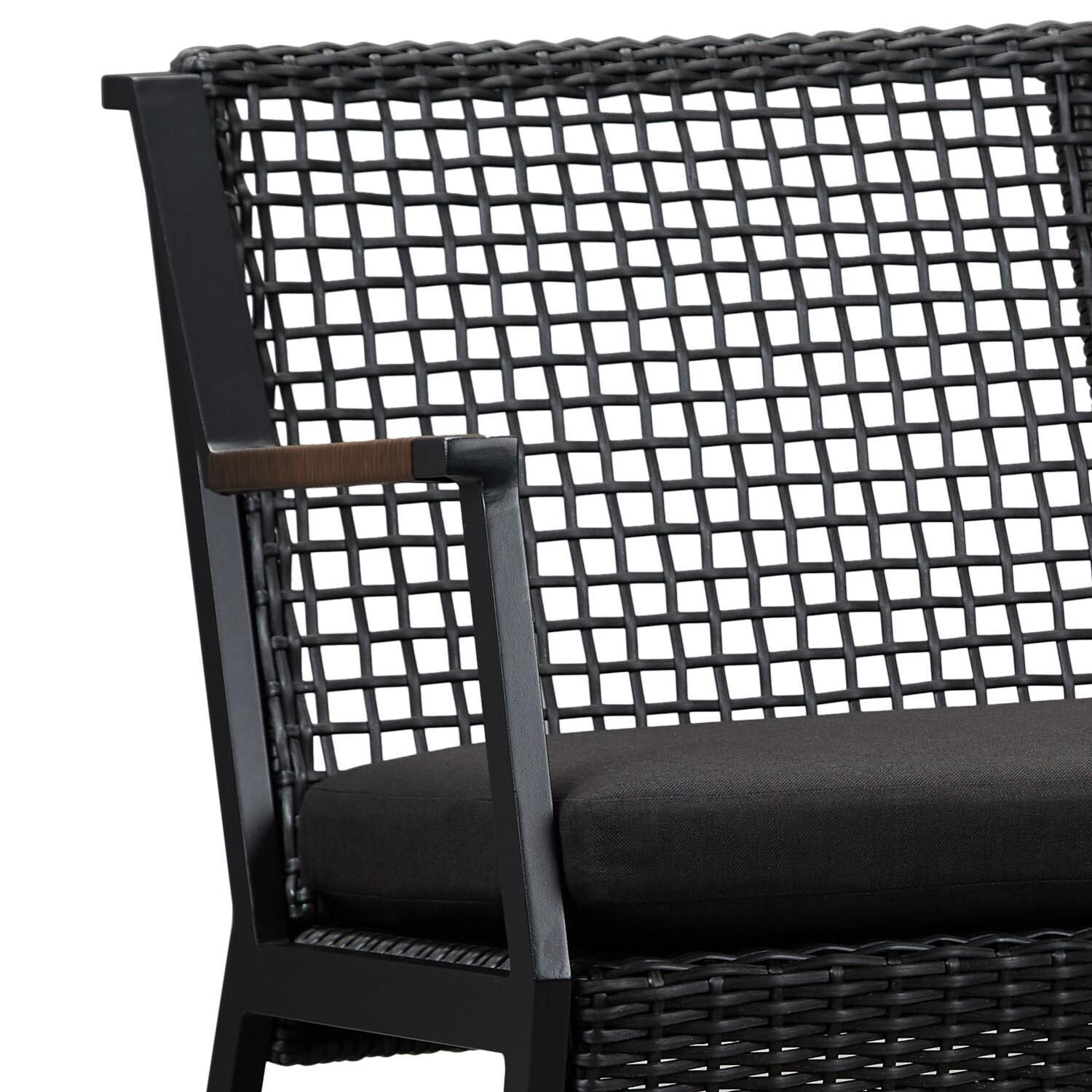 Lakeview Rustic Bay Black Aluminum Rocker Bench - Detail thumbnail