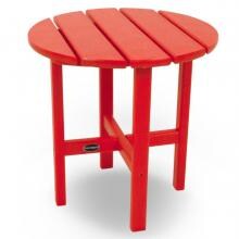 18 Inch Round Sunset Red Recycled Plastic Wood Patio End Table By POLYWOOD