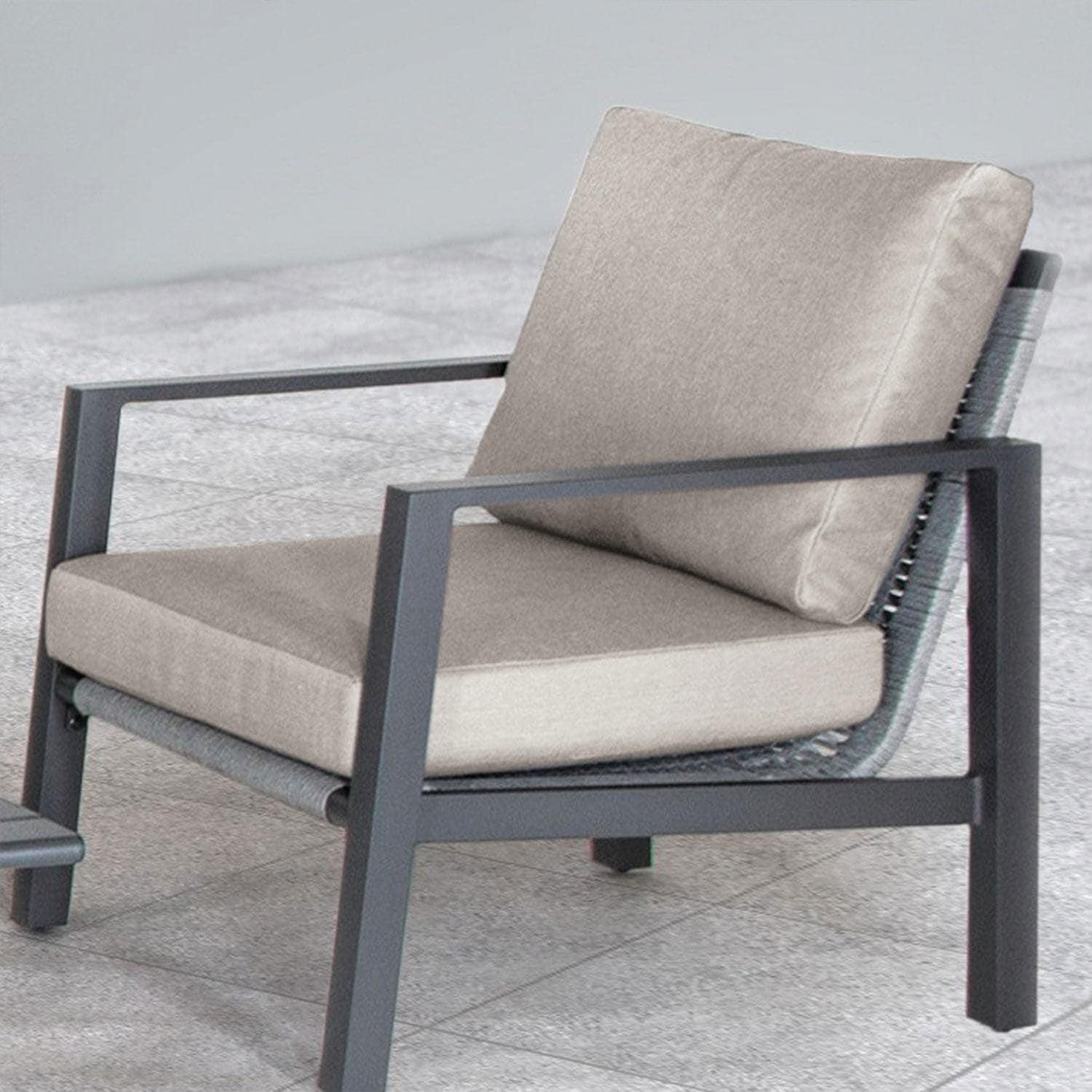 Larno 4 Pc Aluminum/Rope Lounge Seating Set By KETTLER - Club Chair - Lifestyle thumbnail