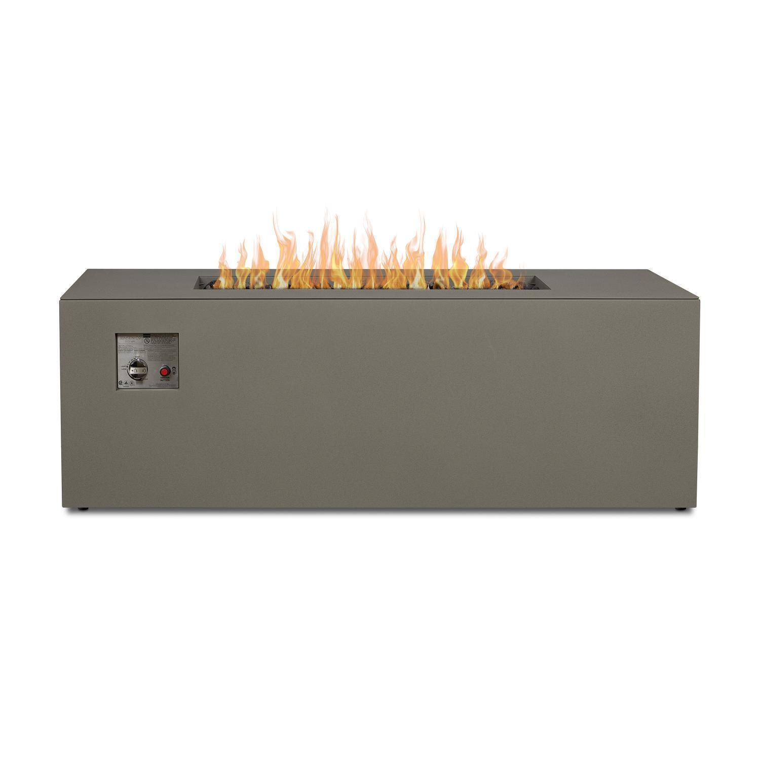 Covewood 58 Inch Rectangular Aluminum Natural Gas Fire Pit in Cloud Gray by BBQGuys Signature (Ships Propane w/ Conversion Kit) - Control - Detail thumbnail