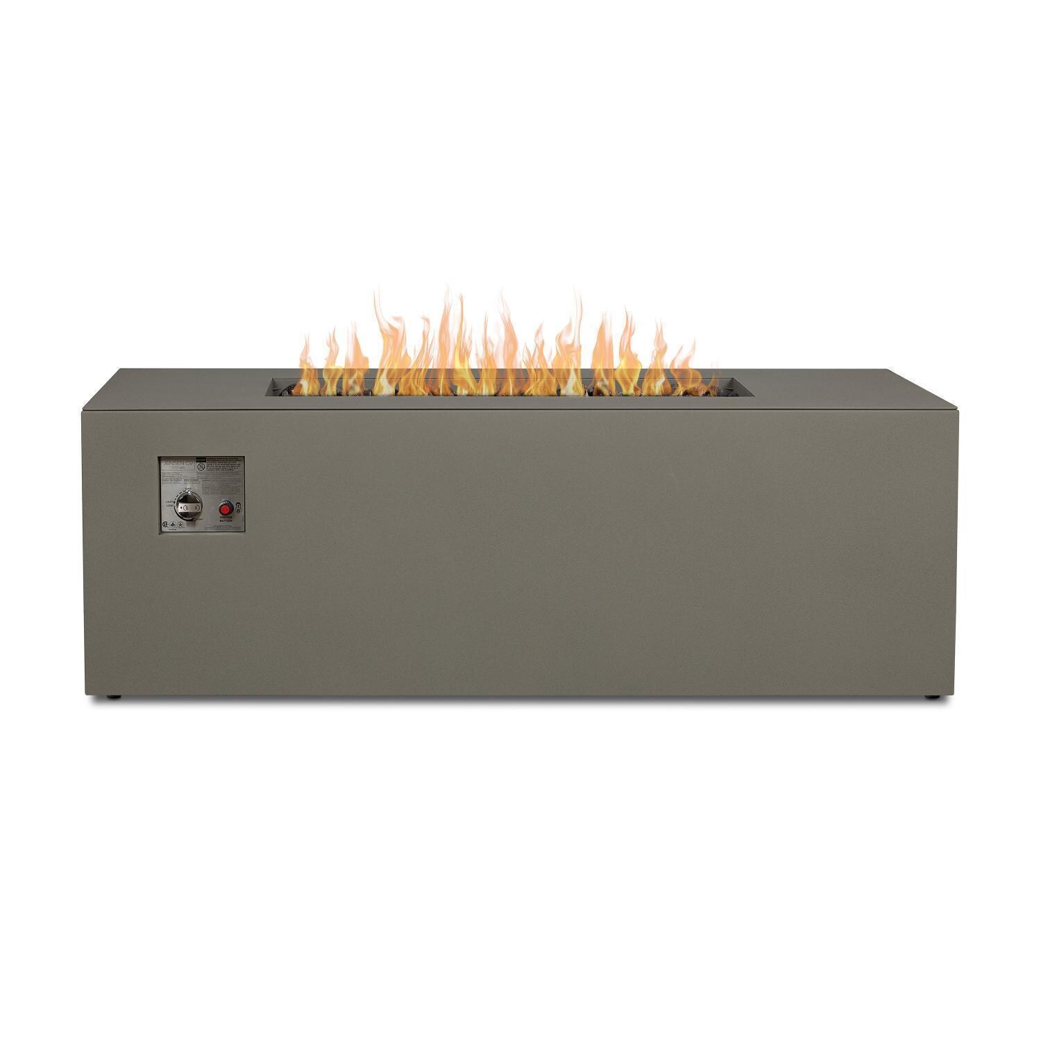 Covewood 58 Inch Rectangular Aluminum Natural Gas Fire Pit in Cloud Gray by BBQGuys Signature (Ships Propane w/ Conversion Kit) - Control - Detail thumbnail