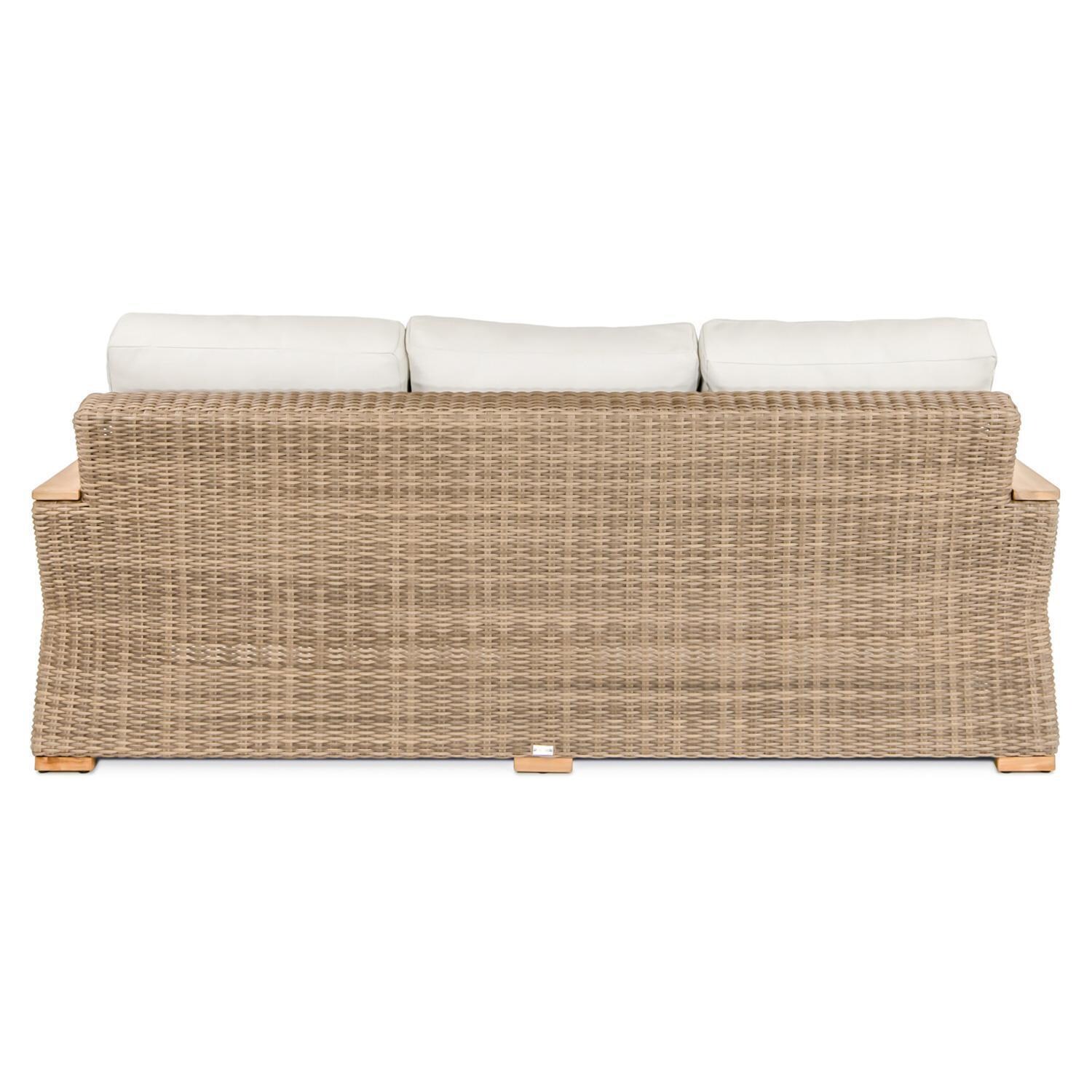 Teak + Table Havana Sofa in Carbon - Sofa Back (Shown W/ Natural Cushion) - White Background thumbnail