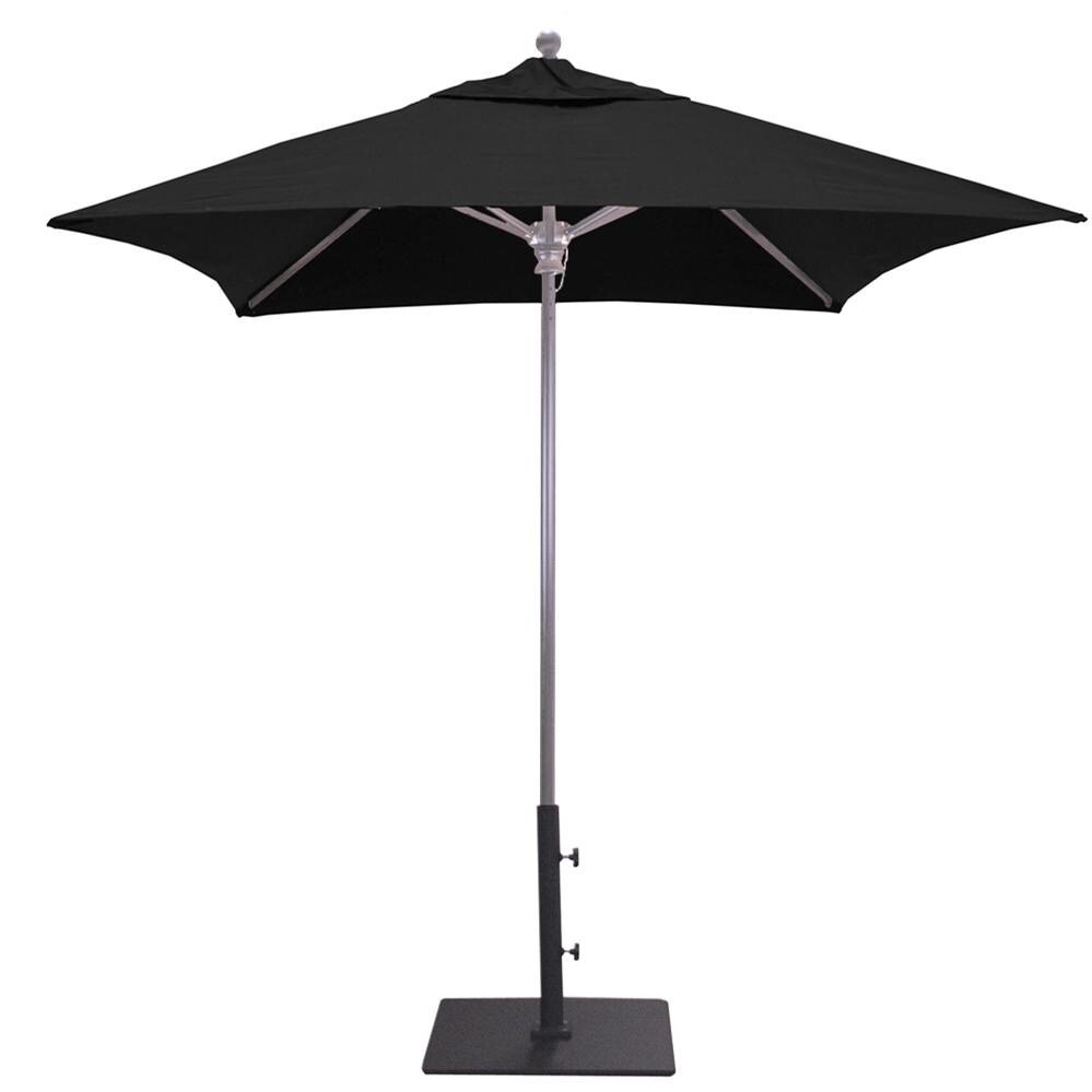 Galtech 6 X 6 Ft. Square Aluminum Patio Market Umbrella W/ Push Lift Silver Frame W/ Sunbrella