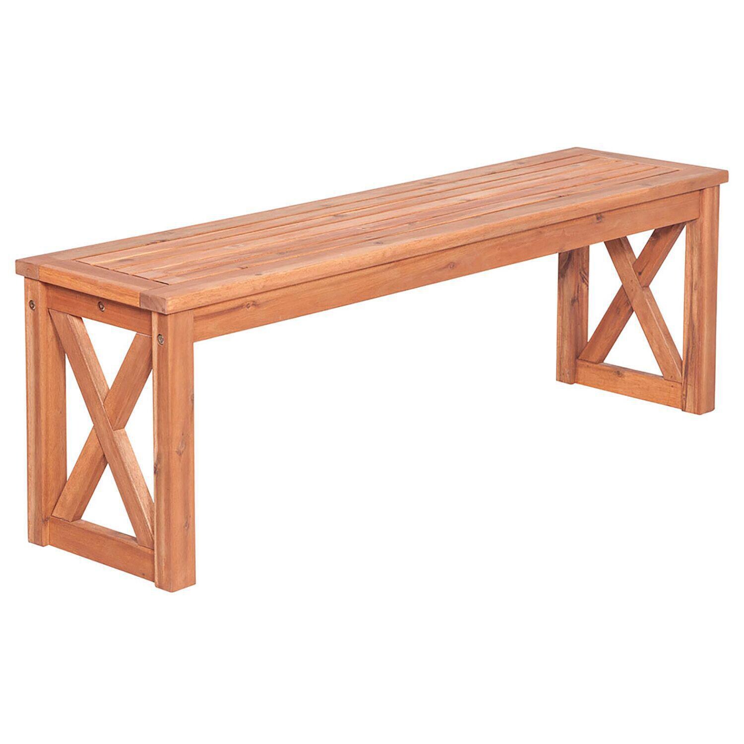 Ultimate Patio Camille Way 53 Inch Acacia Backless Patio Bench thumbnail