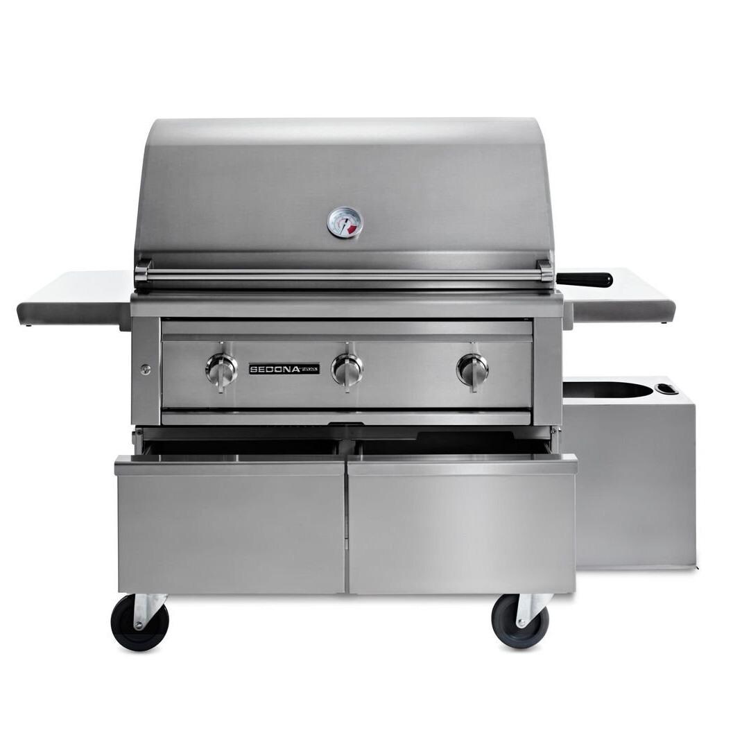 Lynx L601ADA-NG Sedona ADA 36 Inch Natural Gas Grill w/ One ProSear Burner - Grill w/ Open Drawers - White Background thumbnail