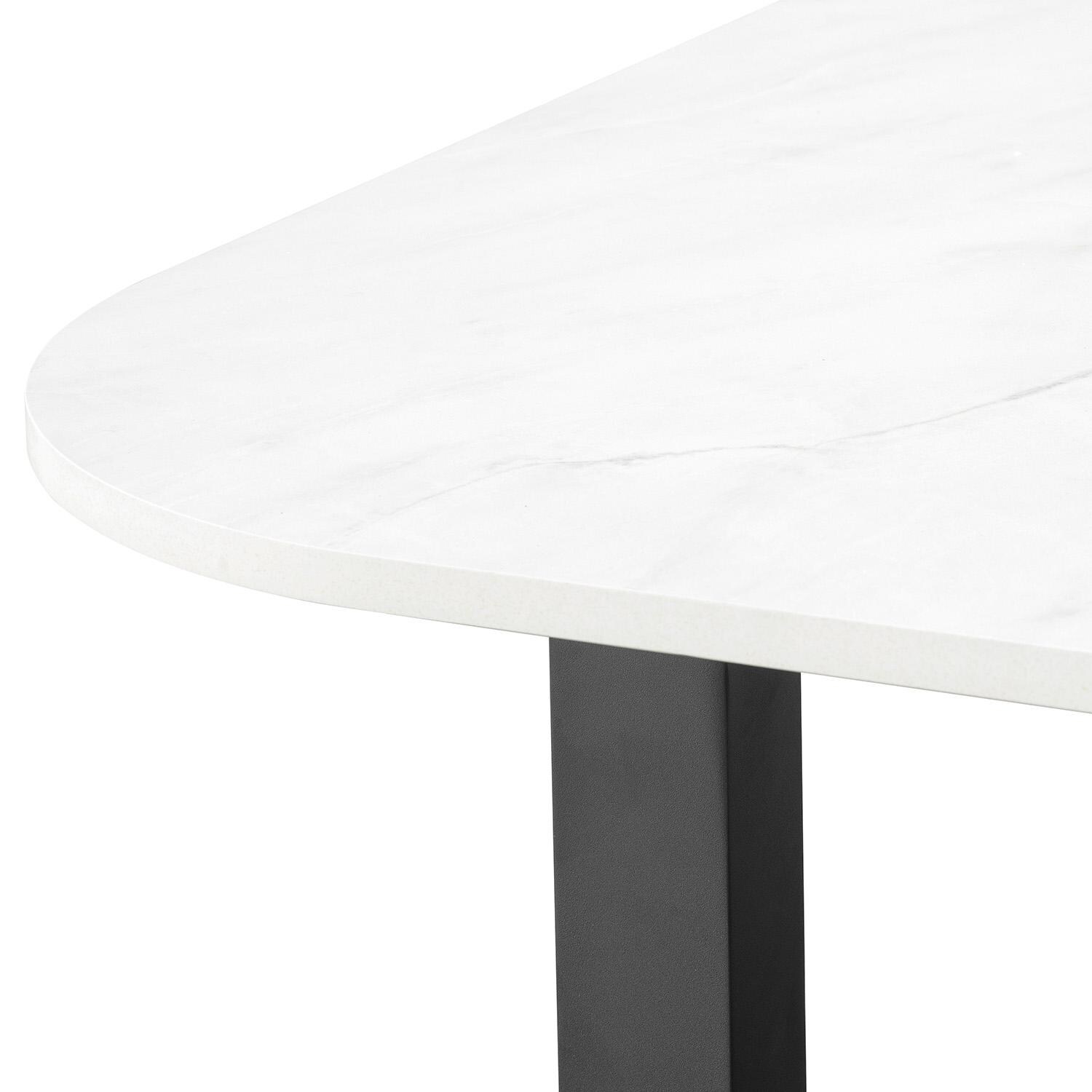 Malibu 96 Inch Black Aluminum Dining Table by Sunset West - Top - Detail thumbnail