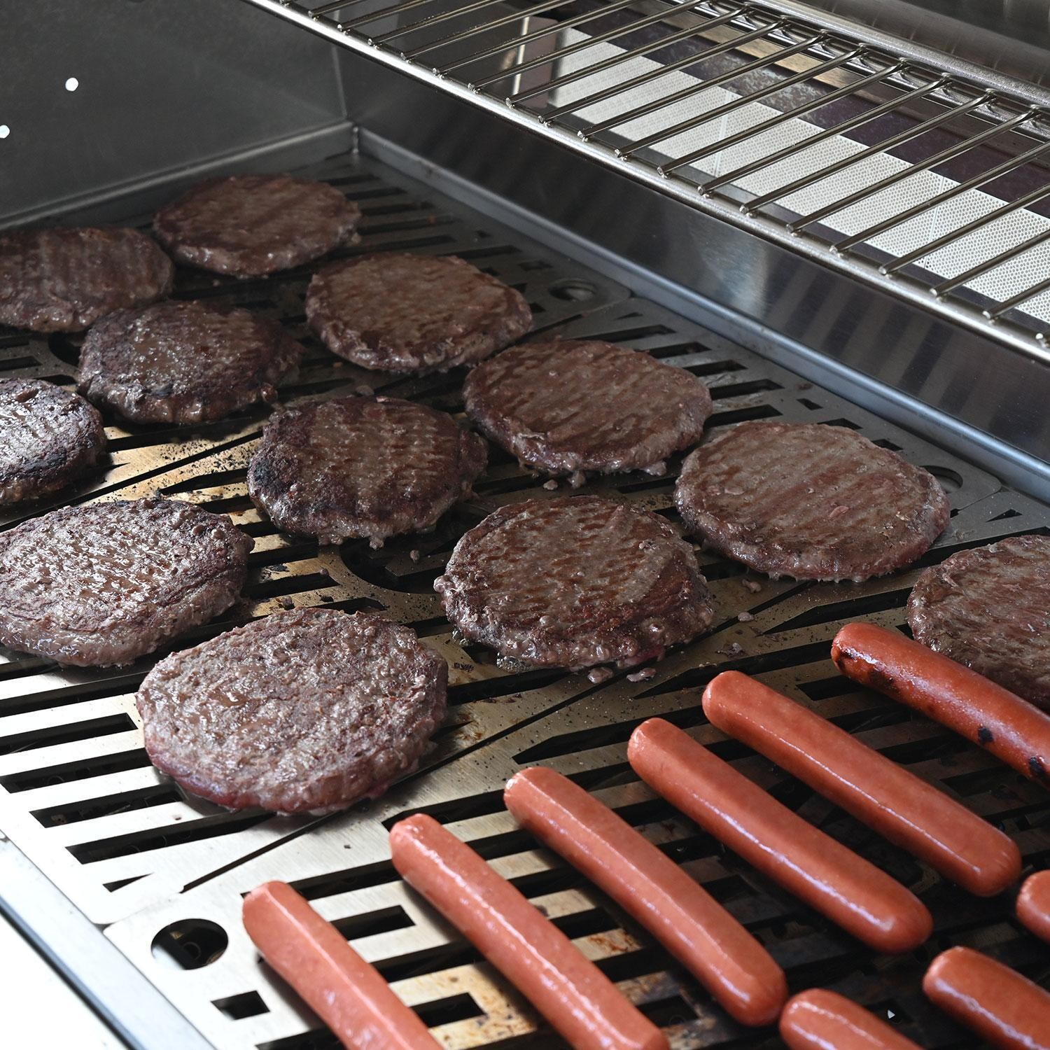 Wildfire Ranch Pro 36-in Black 304 SS Natural Gas Grill w/ Freestanding Cart - Grilling Burgers & Hot Dogs - Lifestyle thumbnail