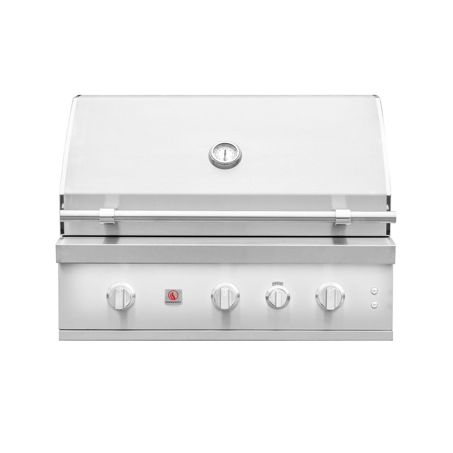 Summerset QST36-NG Quest 36-in 2 Burner Built-In Natural Gas Grill w/ Rear Infrared Burner, Rotisserie Kit, & Drop-In Griddle Plate - Display - White Background thumbnail