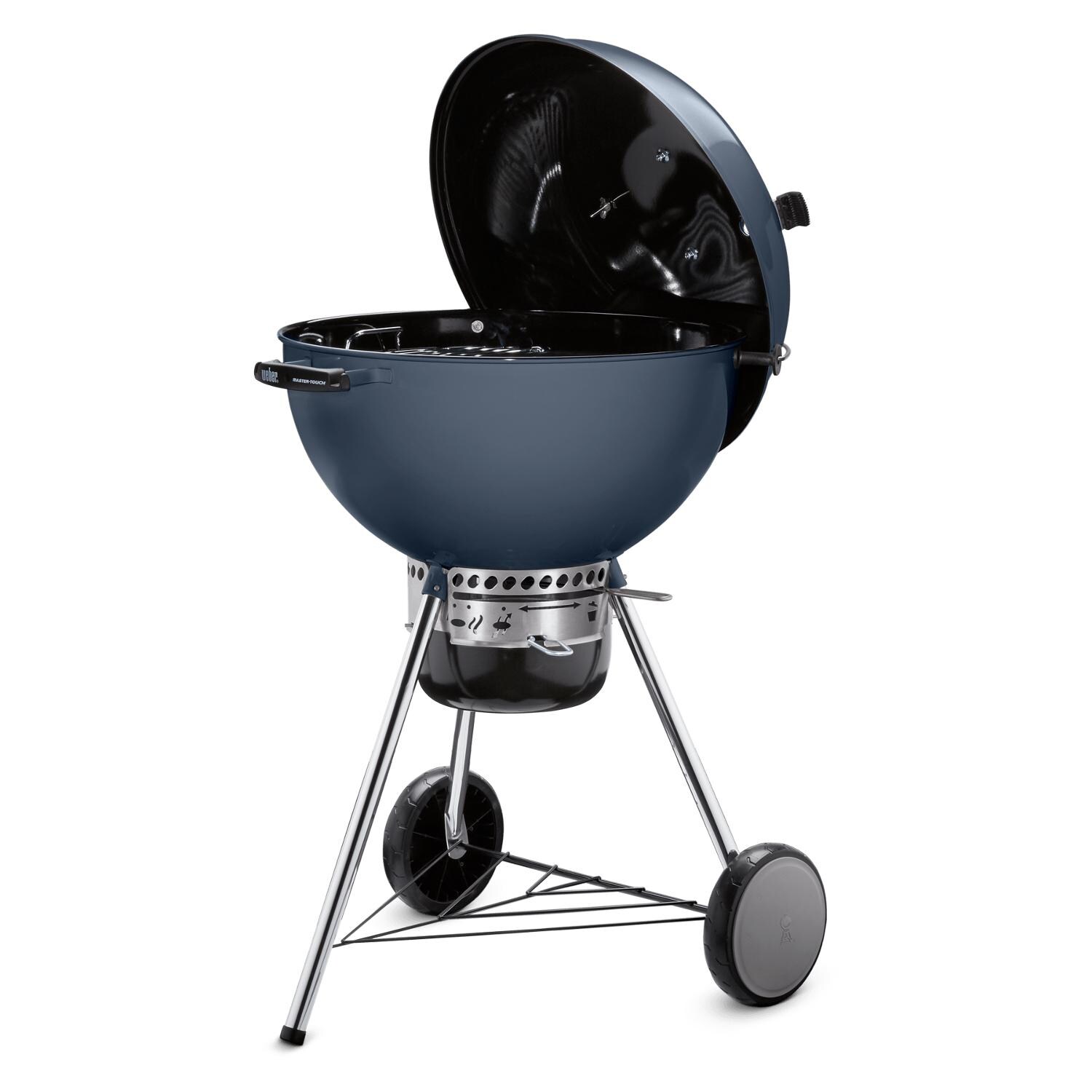 Weber 14513601 22-Inch Slate Blue Charcoal Grill - Lid Open thumbnail