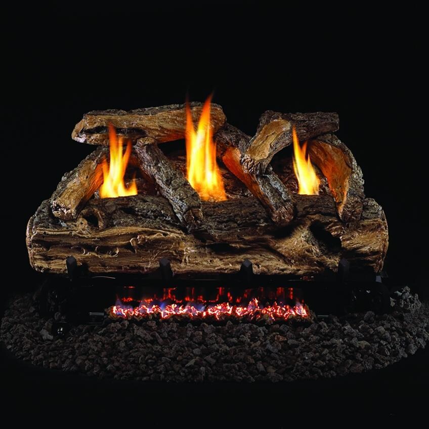 Peterson Real Fyre 20-Inch Split Oak Gas Log Set With Vent-Free Propane ANSI Certified G9 Burner - Variable Flame Remote