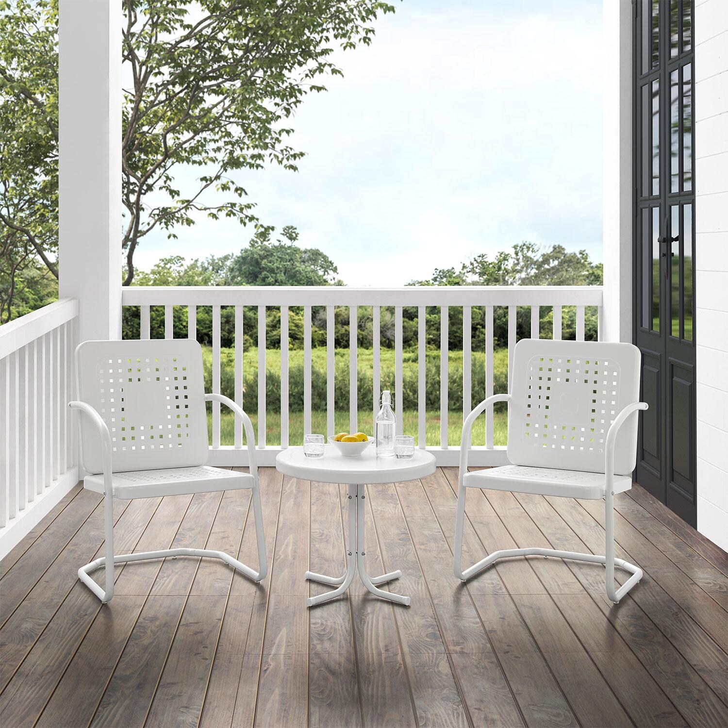 Westcove 3 Pc Steel Seating Set in White Gloss by Ultimate Patio