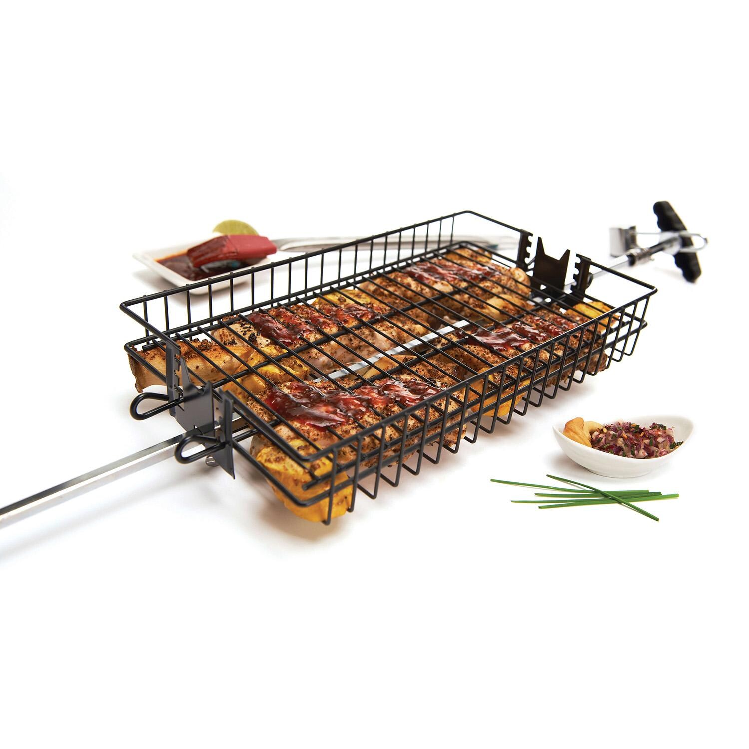 GrillPro Non-Stick Flat Spit Basket - 24785 - Food - White Background thumbnail
