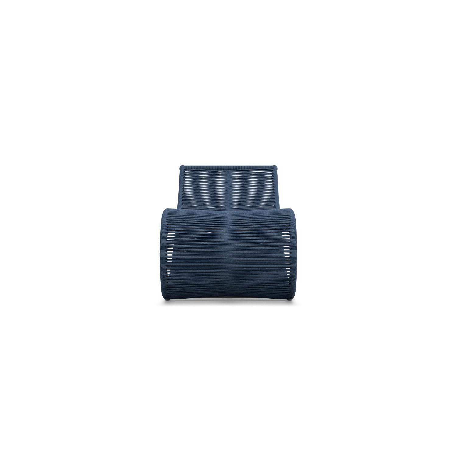 Azzurro Living WAV-R09L1 Wave Woven Rope Lounge Chair in Deep Royal - Side - White Background thumbnail