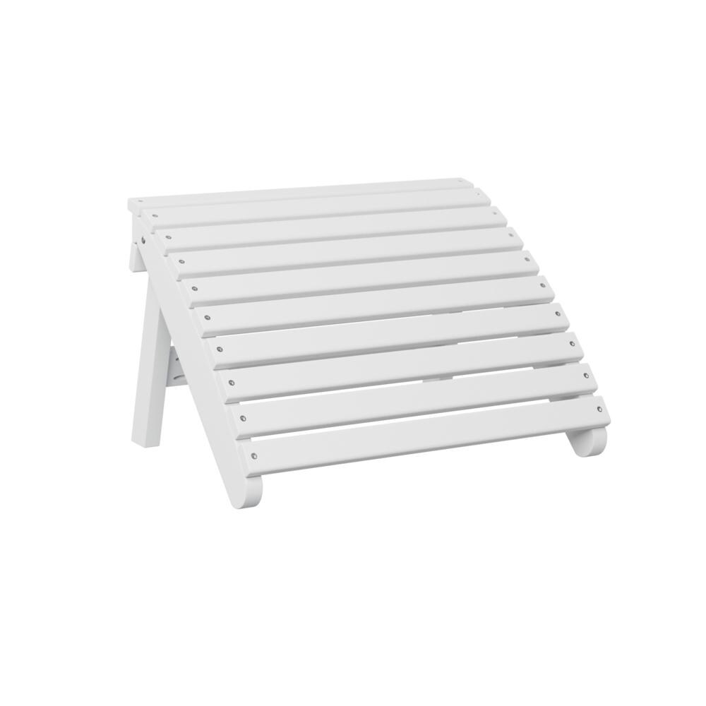 Recycled Plastic Folding Adirondack Ottoman in White by Berlin Gardens