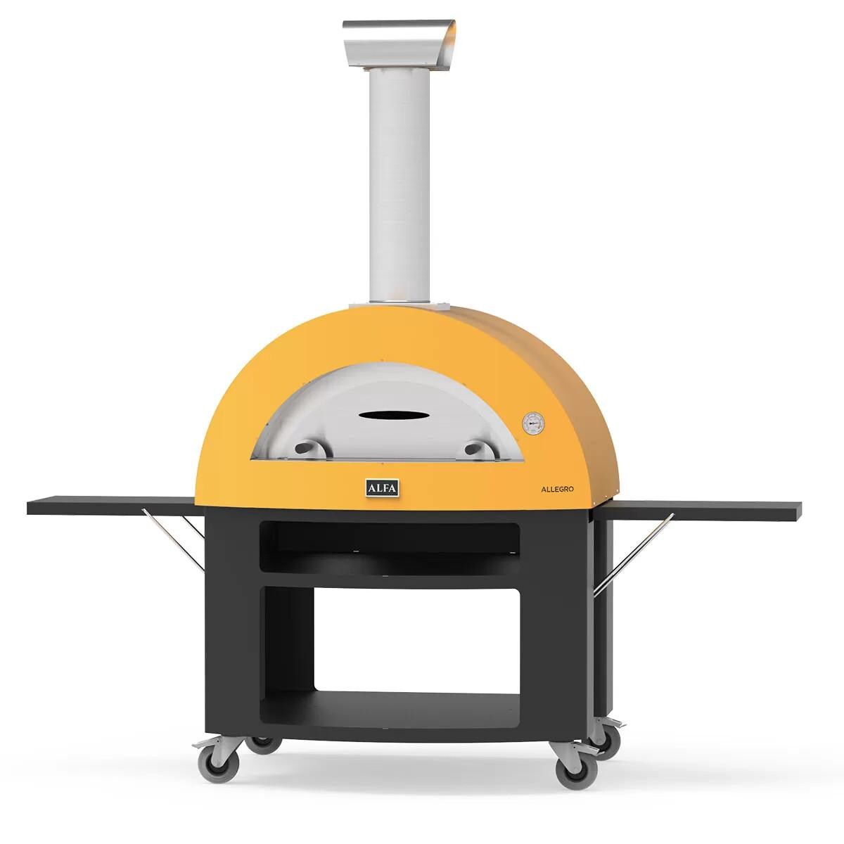 Alfa FXMD-5P-MGIA-U + BFALLE-NER Moderno 5 Pizze Propane Pizza Oven W/ Natural Gas Conversion Kit and Oven Base - Fire Yellow thumbnail