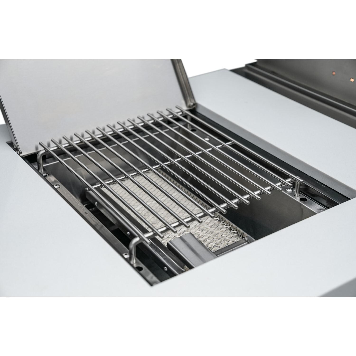 Mont Alpi - MAi400-D45 - Deluxe 45 Degree Propane Gas Island Grill W/ Infrared Side Burner & Rotisserie Kit - Infrared Side Burner - Detail