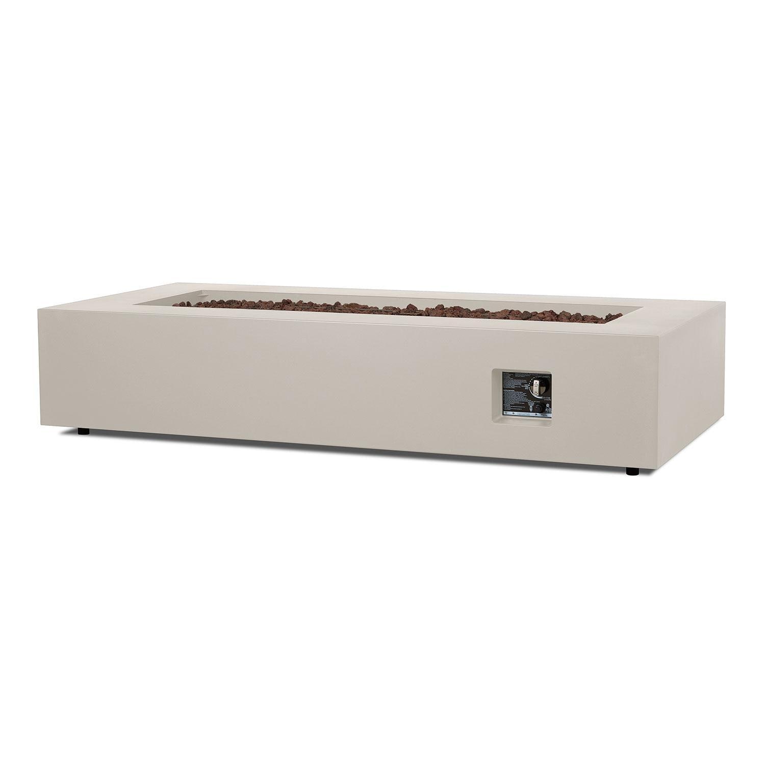 Elysian 70 Inch Rectangular Steel Propane Fire Pit Table in Light Sand by Lakeview Outdoor Designs - Control System - White Background thumbnail