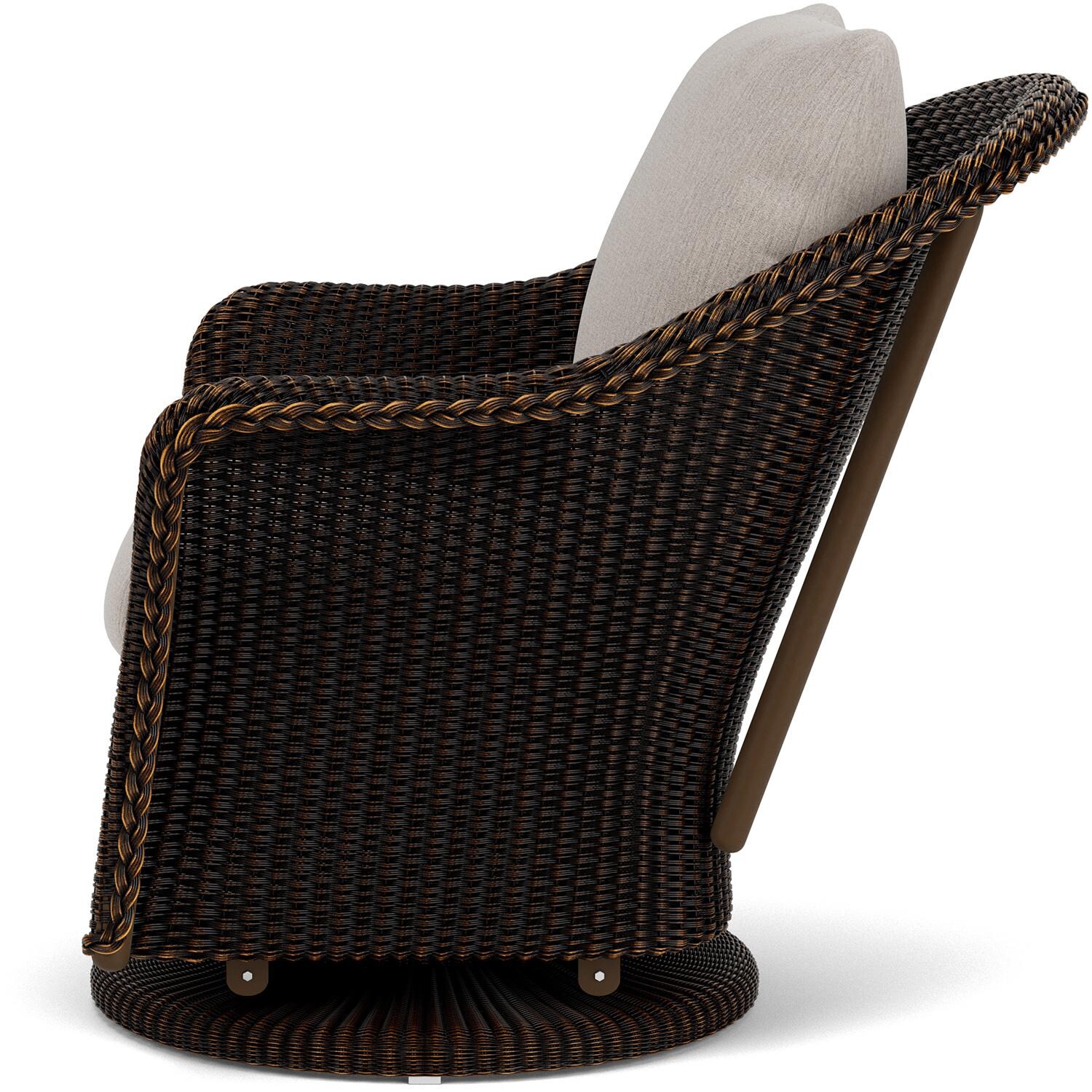 Lloyd Flanders Weekend Retreat Swivel Glider Lounge Chair in Mink Finish W/ Remy Cloud Fabric - Side thumbnail