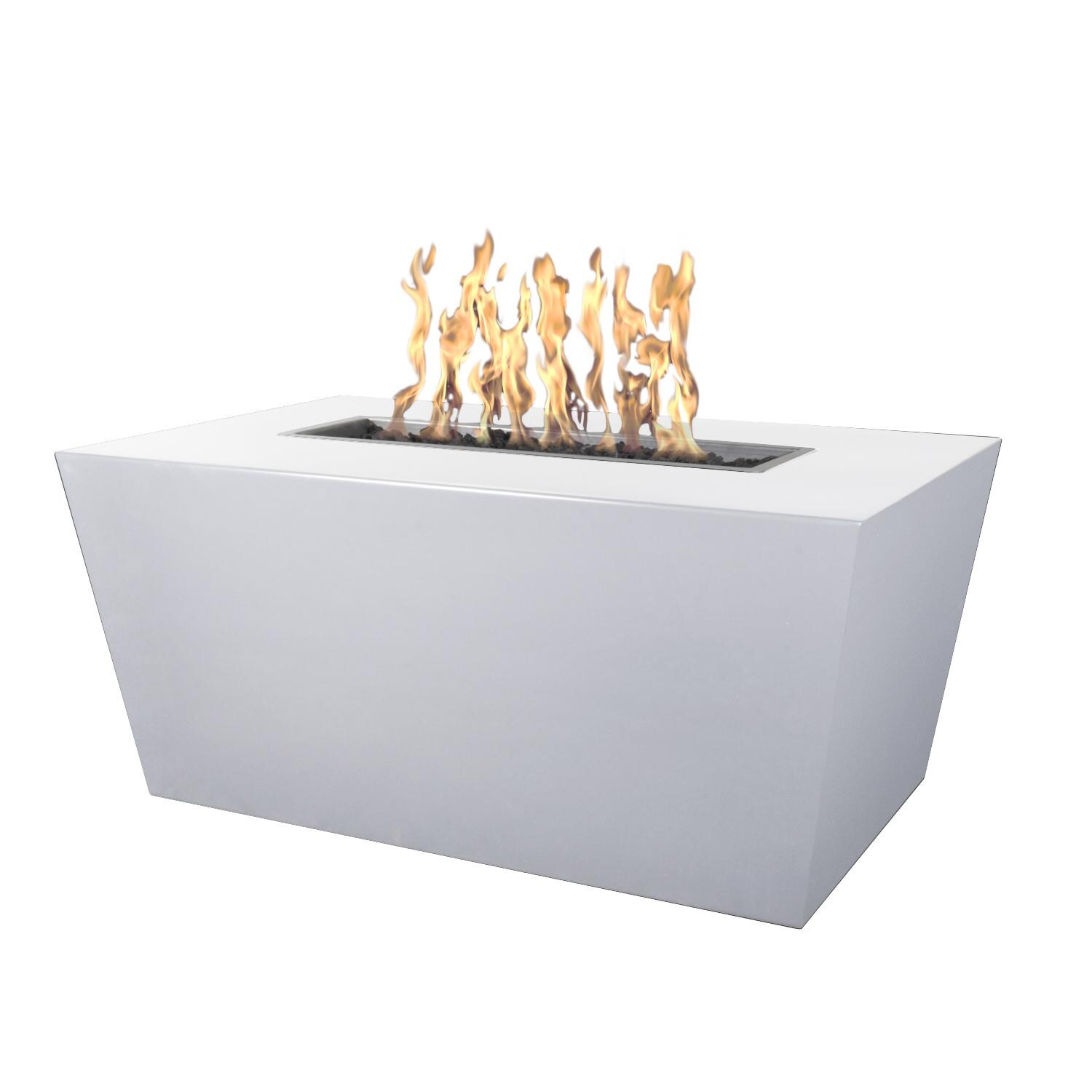 Mesa Tapered Rectangular White Powder Coated Steel Fire Pit thumbnail