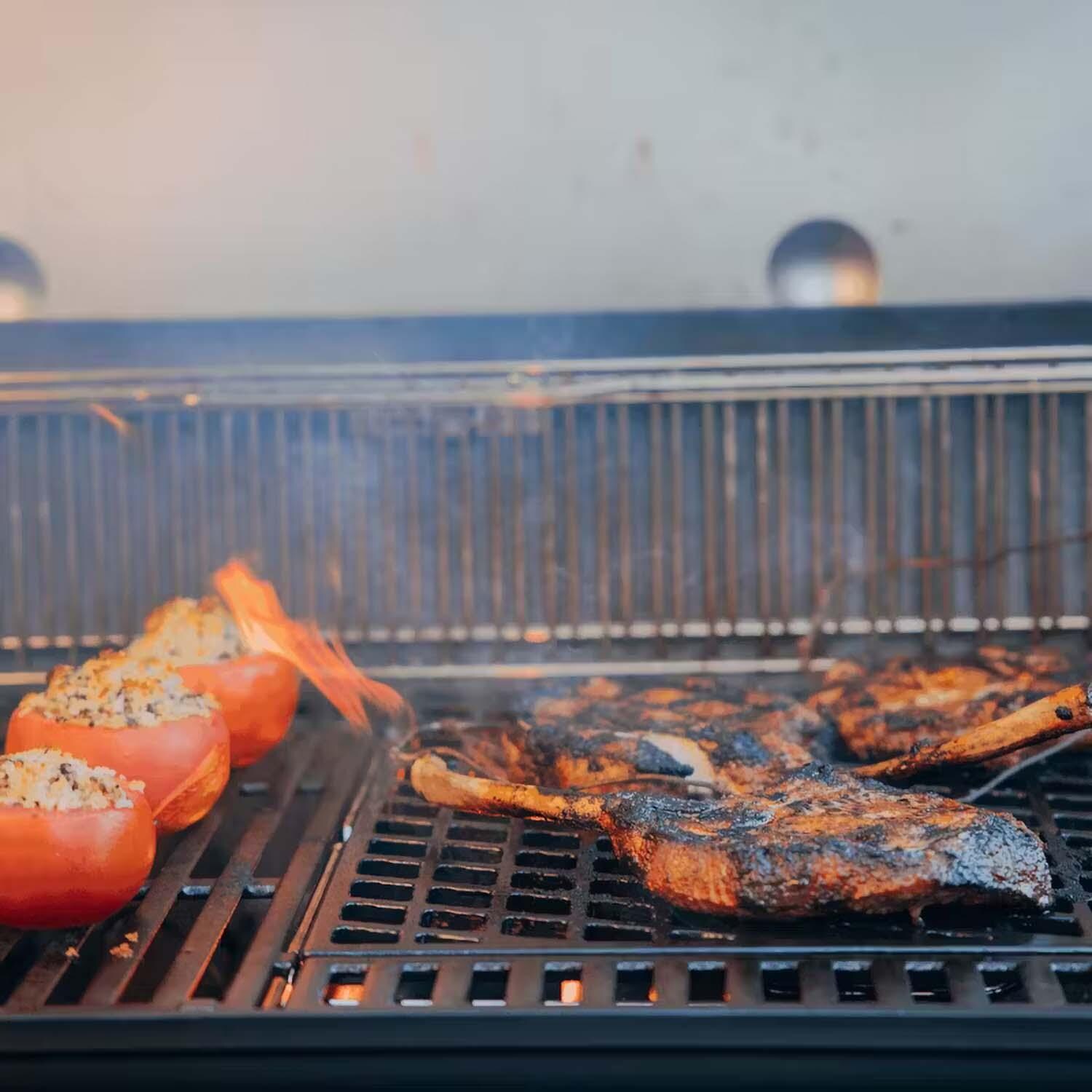 Weber 7670 CRAFTED Dual Sided Sear Grate - Searing Chicken - Lifestyle thumbnail