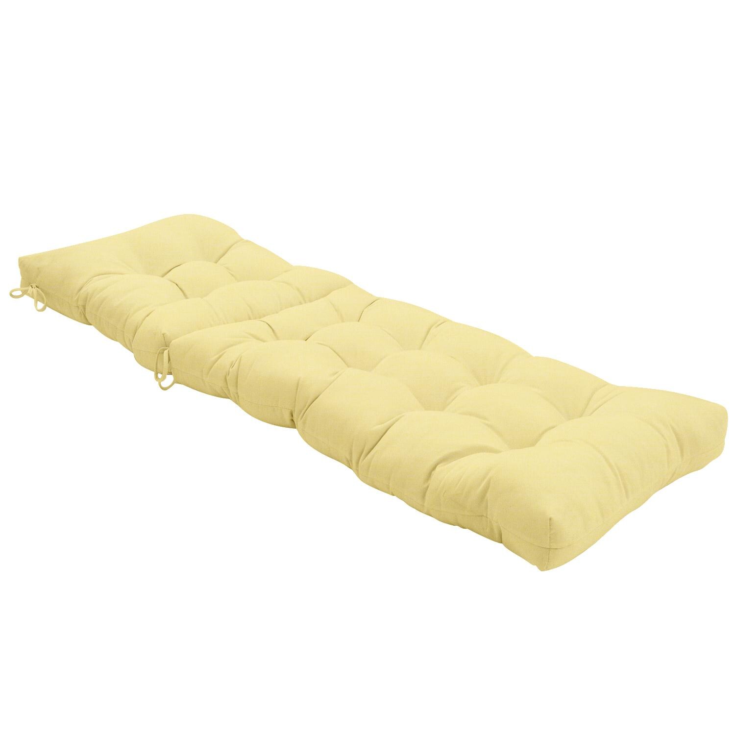 Sunbrella Canvas Buttercup Extra Long Outdoor Replacement Chaise Lounge Cushion By UltimatePatio.com - Reclined View thumbnail