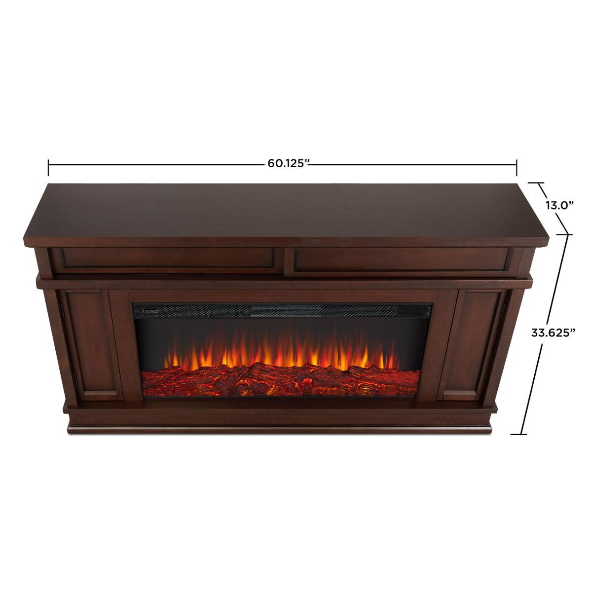 Real Flame 4020E-DW Torrey 60-Inch Electric Fireplace Mantel - Dark Walnut - Dimensions thumbnail