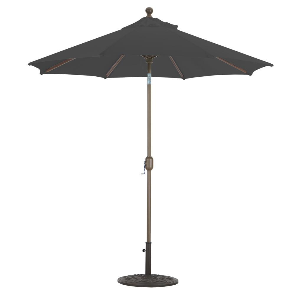Galtech 7.5 Ft. Octagonal Aluminum Patio Umbrella W/ Crank Lift & Deluxe Auto Tilt - Antique Bronze Frame W/ Black Sunbrella Fabric (Umbrella Base Not Included) thumbnail