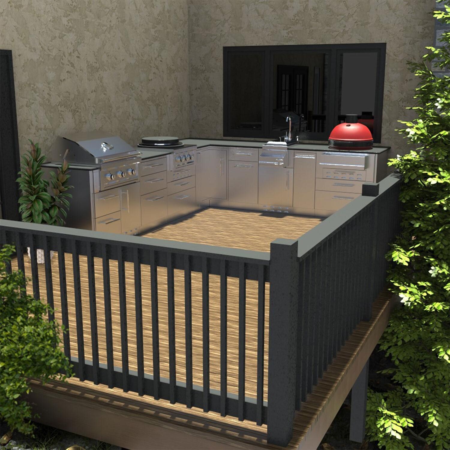 Sunstone SAC30KBDC 30-in Kamado Base Cabinet for UpTo 24 In. Dia. Kamado & for Sunstone Power Cirque - Full Island - Lifestyle thumbnail