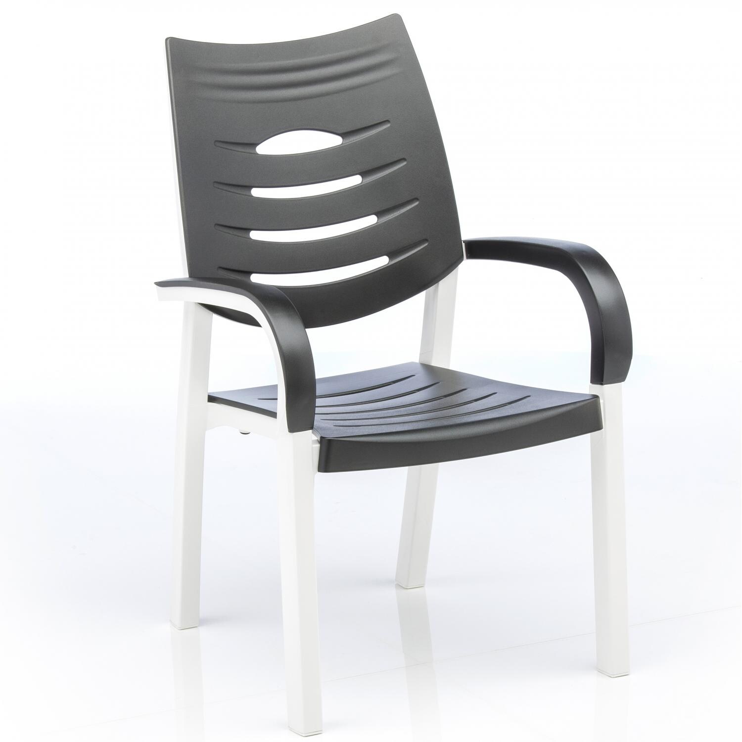 KETTLER Happy Resin Patio Dining Arm Chair - Anthracite