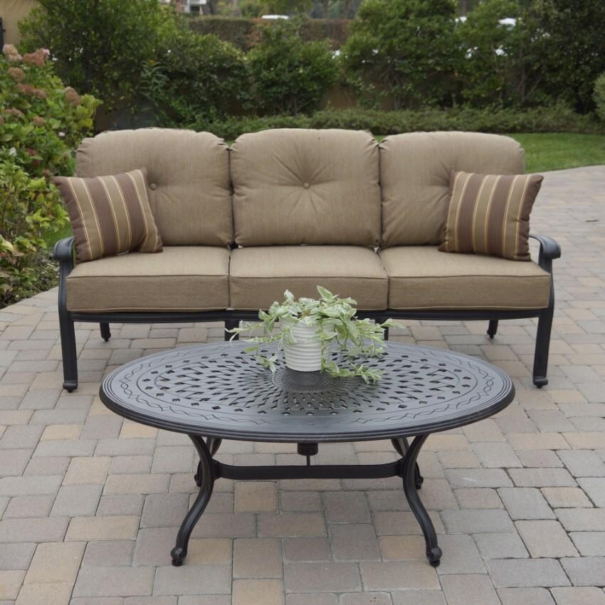 Darlee Elisabeth Patio Deep Seating Sofa - Antique Bronze - In Use - Lifestyle thumbnail
