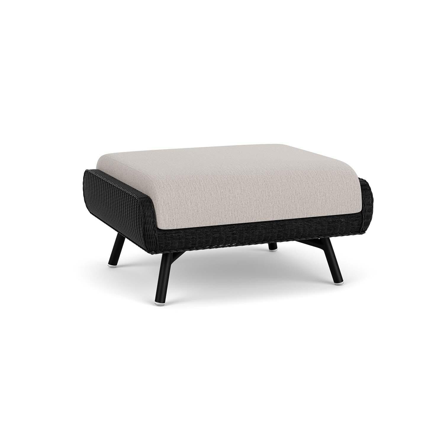 Lloyd Flanders Essence Ottoman W/Remy Cloud Fabric - Ebony Finish - Back Left thumbnail