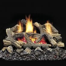 Monessen Aged Hickory 24-Inch Vent Free Gas Log Set W/ Propane Gas Ember Blaze Burner - Millivolt On/Off Remote Ready image