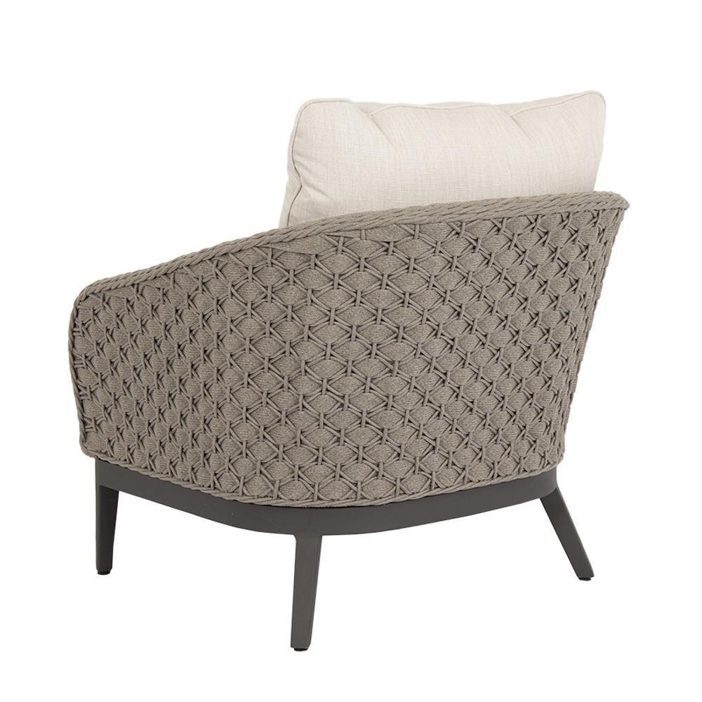 Sunset West - 4501-21-57005 - Marbella Rope & Aluminum Patio Club Chair W/ Sunbrella Echo Ash Cushions - Rear View - White Background thumbnail