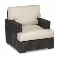 Cardiff Wicker Patio Club Chair W/ Sunbrella Canvas Flax Cushions By Sunset West image